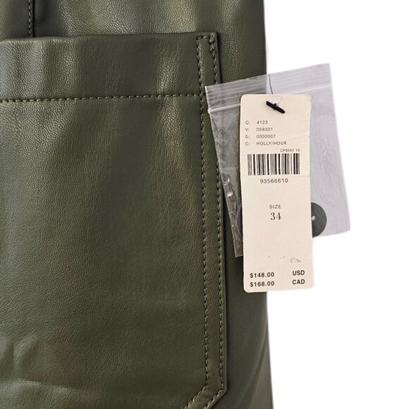 Anthropologie Maeve The Colette Faux-Leather Crop Wide-Leg Pants, Holly, 34 - Picture 4 of 10